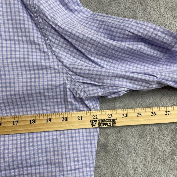 NWOT Duchamp London Men's Size L Slim Fit Button-Up Dress Shirt Purple Checkered - Picture 5 of 8